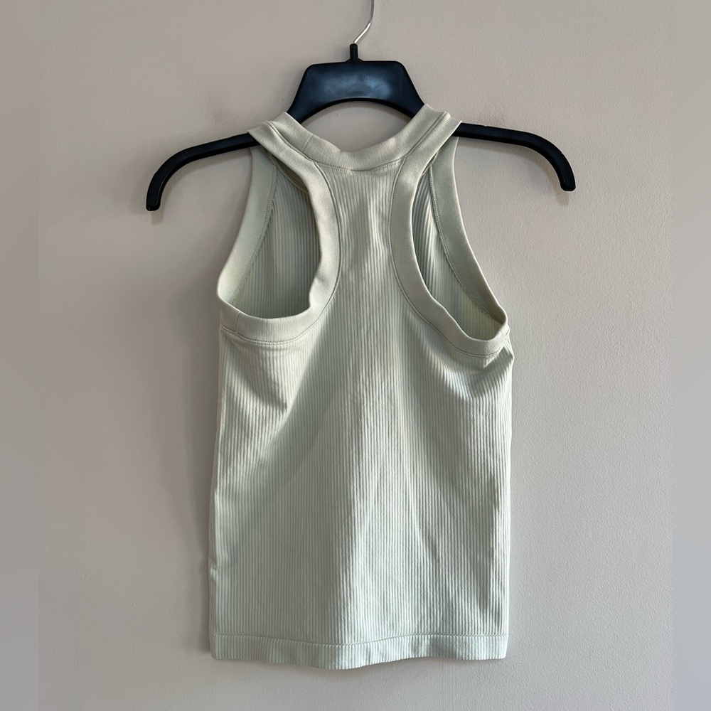 Athleta Renew Seamless Ribbed Racerback Tank in Very Pale Green, size XS - Picture 3 of 7
